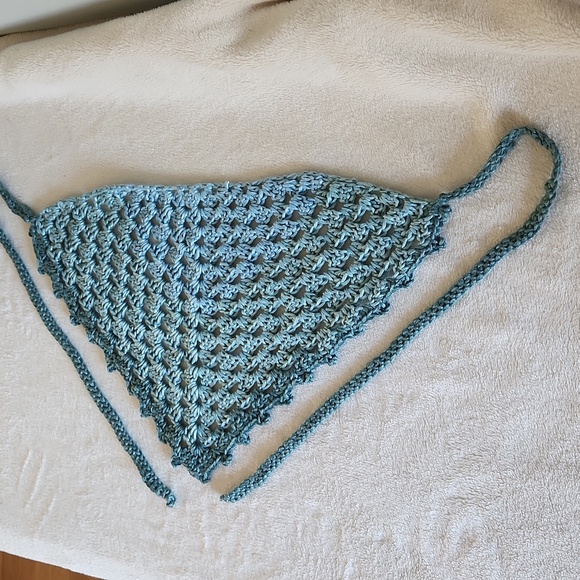 Bandana/Kerchief , Handmade, Crocheted, Ventilated for Summer Machine Washable - Picture 8 of 8